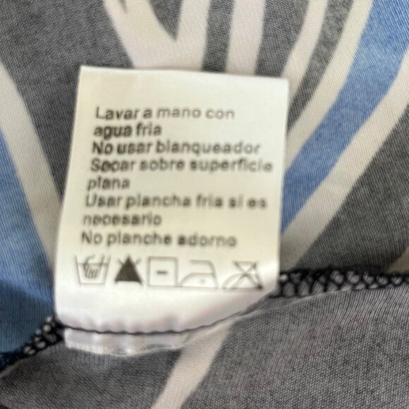 La Belle Halter Dress Womens Small Blue Black Short Padded Summer - Picture 8 of 8